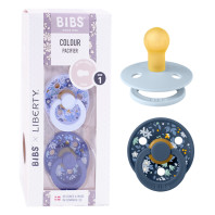 BIBS X Liberty Colour Tétine - 2 Pack - Taille 1 - Tour - Camomille