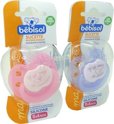 BEBISOL SUCETTE PHYSIOLOGIQUE SILICONE 0-6 MOIS P'TIT COULEUR AU CHOIX !