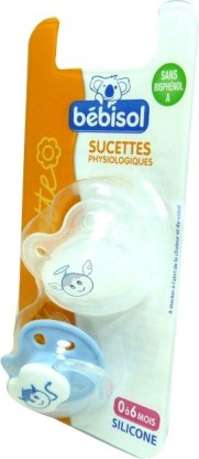 BEBISOL SUCETTES ANGE OU DEMON 0-6M SILICONE LOT DE 2