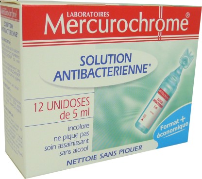 MERCUROCHROME SOLUTION ANTIBACTERIENNE 12*5ML