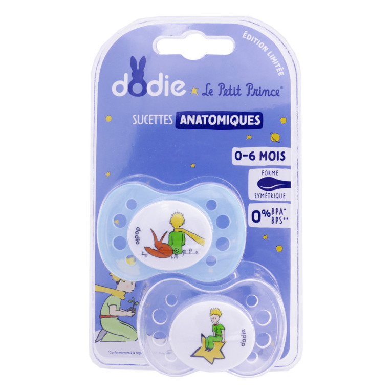 Dodie 2 sucettes anatomiques silicone nuit +6 mois | Pharmacie Roset-Petit