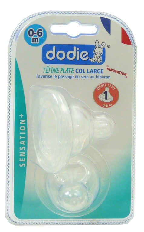 Dodie - Tétine ronde 3 vitesses col large 0-6mois débit 1 - 2 tétines