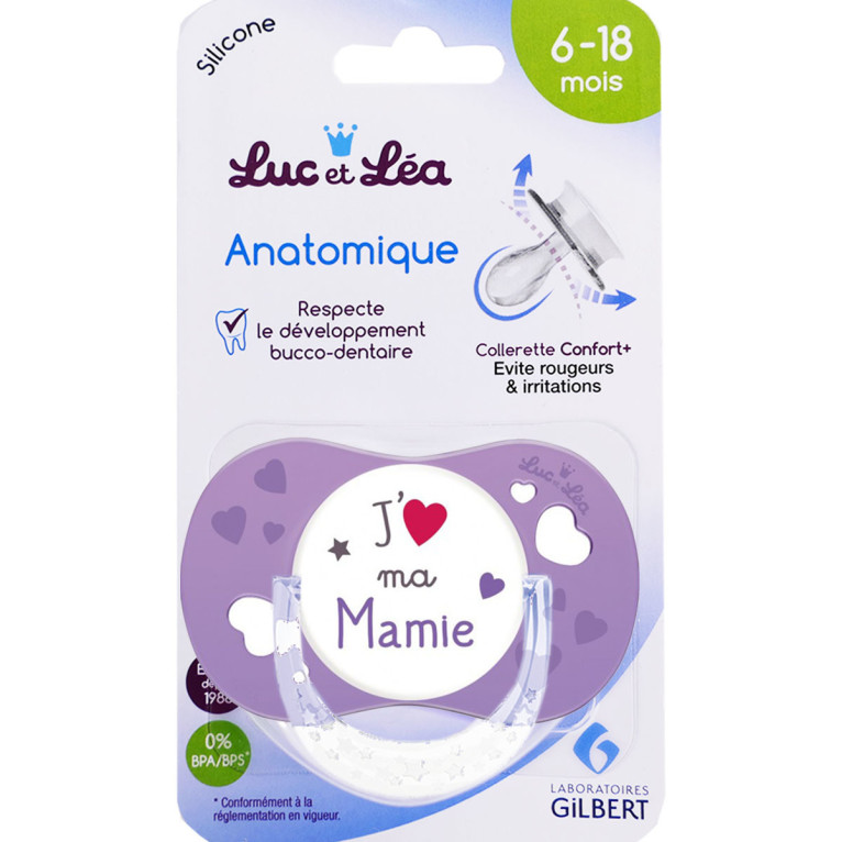 Luc et Léa Nature Sucette silicone anatomique 0-6 mois - Tétine bébé