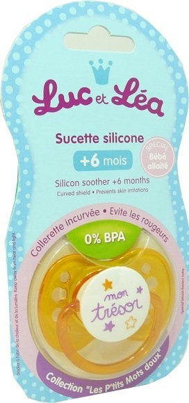 Luc et Léa Sucette silicone anatomique P'tits mots de bébé +18 mois