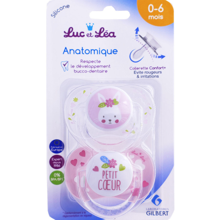 Luc et Léa Nature Sucette silicone anatomique +18 mois - Tétine bébé