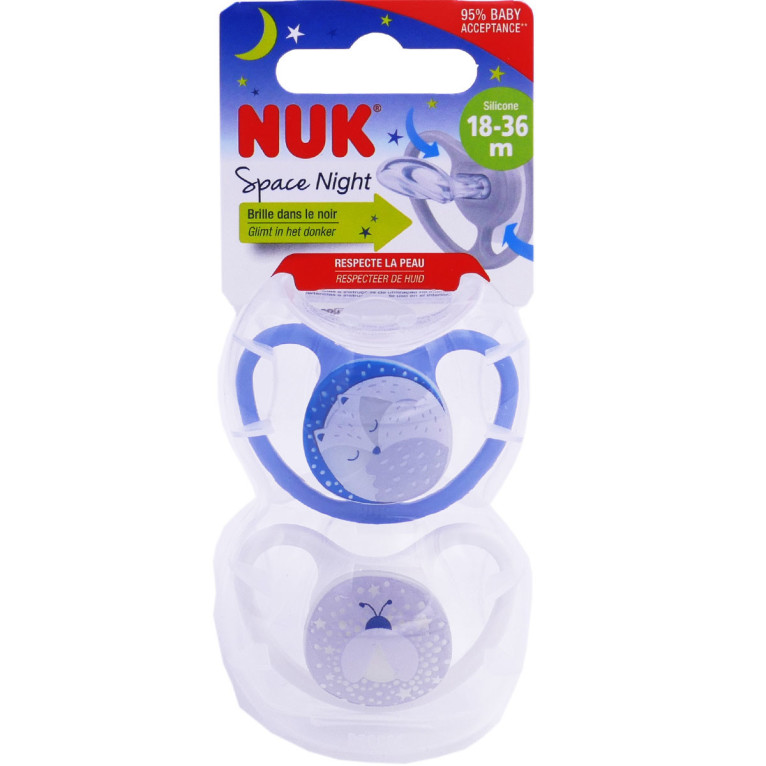 NUK Sucette For Nature silicone 18-36 mois, rouge lot de 4