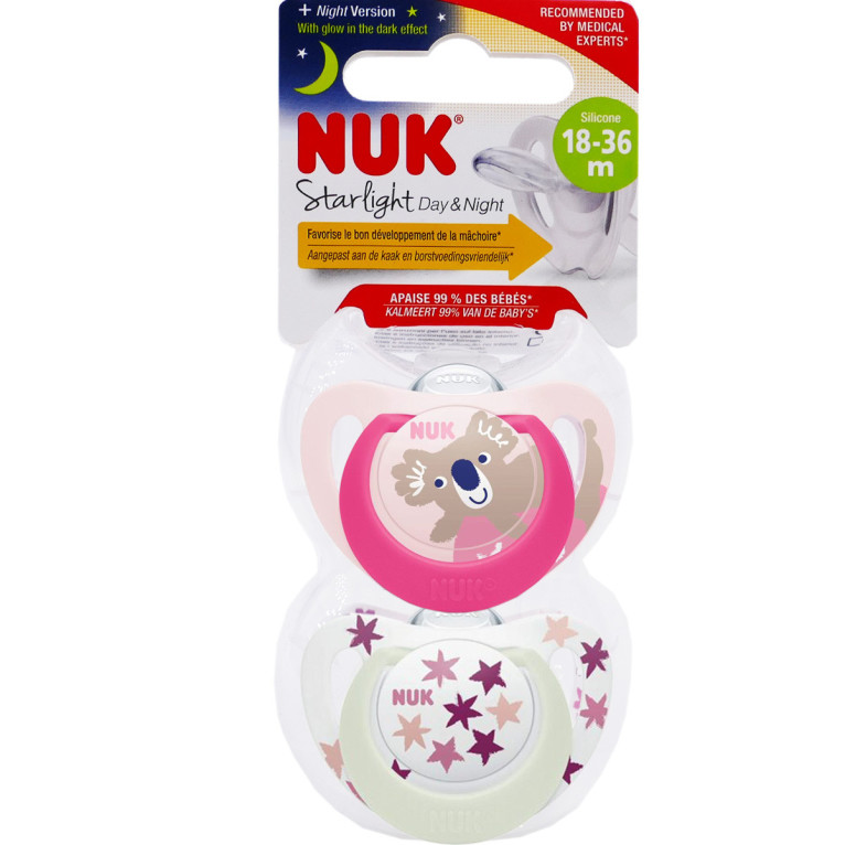 NUK Sucettes Signature 0-6 mois silicone rose lot de 4