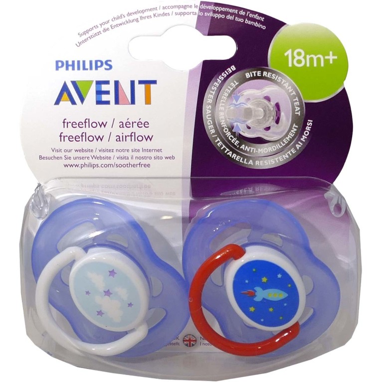 AVENT 2 SUCETTES FREEFLOW AEREE 18 M +