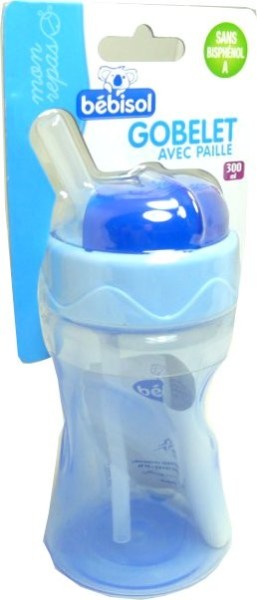Bebisol Gobelet Avec Paille 300 Ml Bleu Bebe Pharmashopdiscount Com