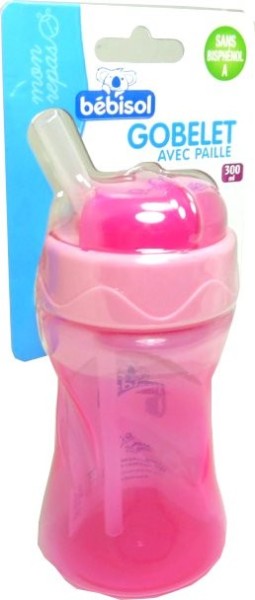 Bebisol Gobelet Avec Paille 300 Ml Rose Bebe Pharmashopdiscount Com