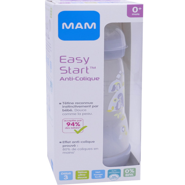 Kit Biberons Anti-Coliques MAM Easy Start Auto-Stérilisants - 6 Biberons 260ml Avec Tétines Et Accessoires