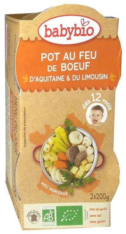 Petit Pot Bébé Bio 6 Mois - Pot au feu de légumes d'hiver et boeuf