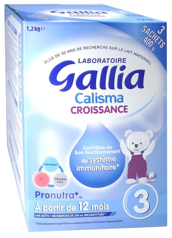 Laboratoire Gallia - Calisma 3 BIO Croissance - Lait Bébé 3ème âge - Lait  Infantile Bio de 10 à 36 mois - en Poudre - Sans Huile de Palme - Lot de