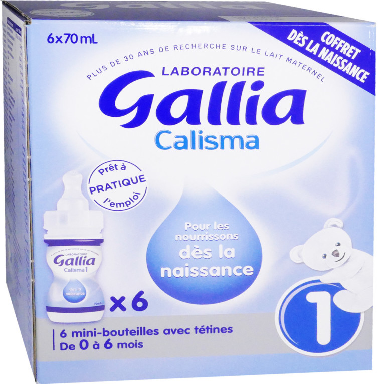 GALLIA 1 CALISMA 6 MINI-BOUTEILLES AVEC TETINES 0-6 MOIS
