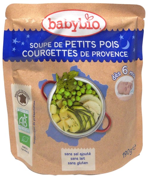 Babybio Soupe Petits Pois Courgettes Sachet 190g Bebe Pharmashopdiscount Com