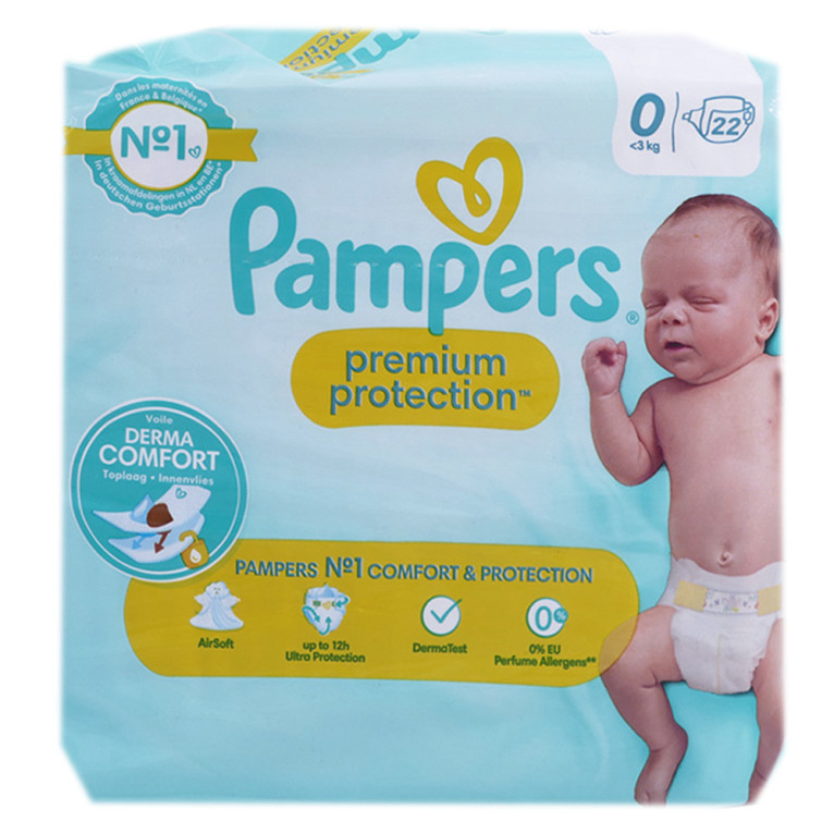 PAMPERS PREMIUM PROTECTION TAILLE 0 22 COUCHES