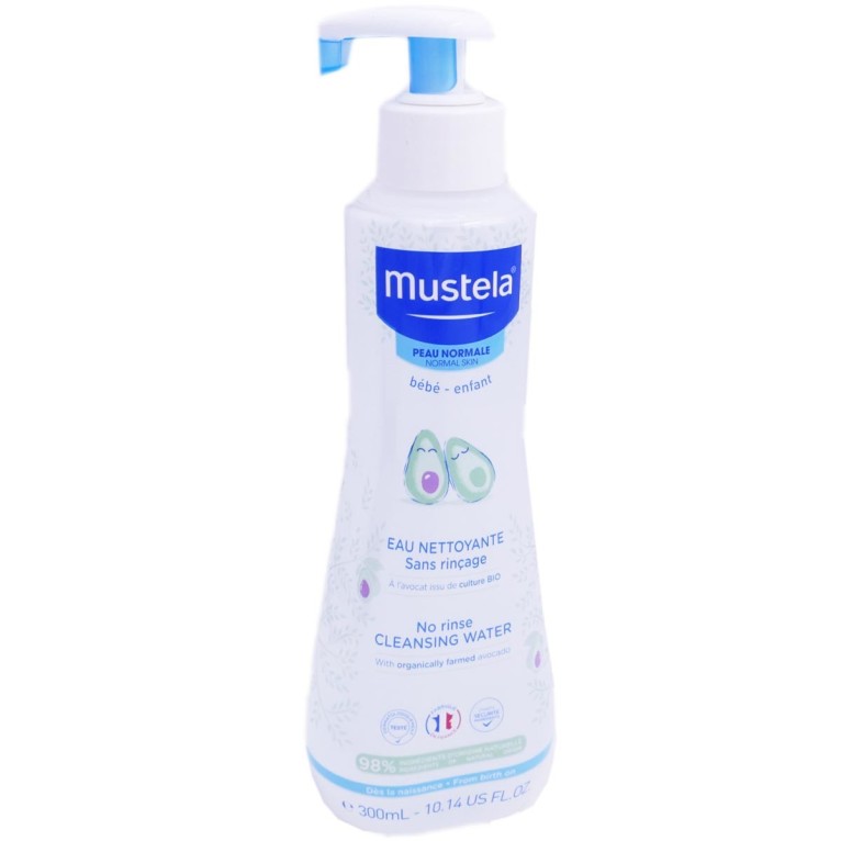 Mustela : Eau nettoyante sans rinçage Mustela, flacon pompe de 300 ml