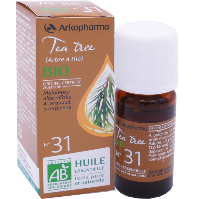 Huile essentielle Tea Tree bio Puressentiel - flacon compte-goutte de 30 ml