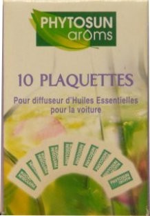 PHYTOSUN AROMS 10 PLAQUETTES POUR DIFFUSEUR HUILES ESSENTIELLES VOITURE