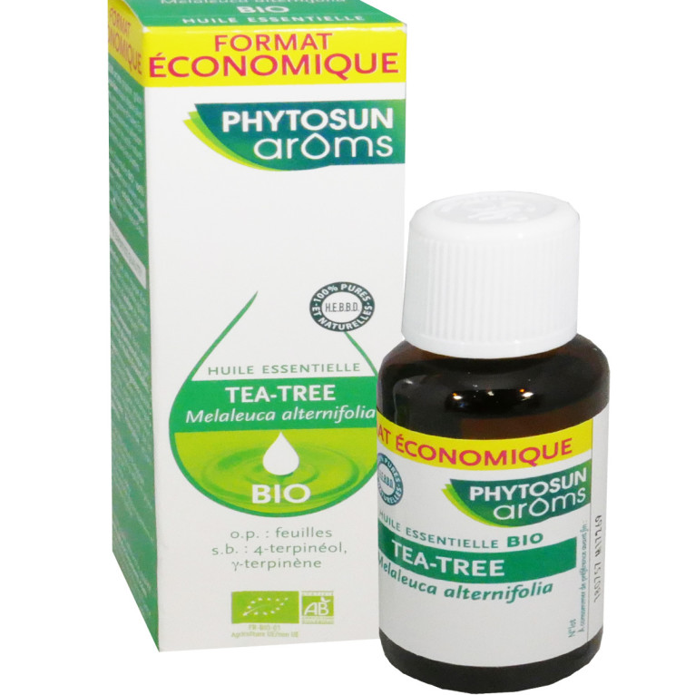 L'huile essentielle de tea-tree Phytosun Aroms est utilisée en cas