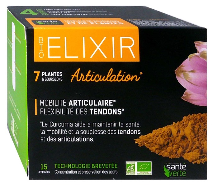 SANTE VERTE BIO ELIXIR ARTICULATION 15 AMPOULES Compléments