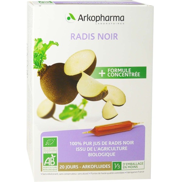 ARKOPHARMA RADIS NOIR 20 AMPOULES DE 10ML Compléments alimentaires