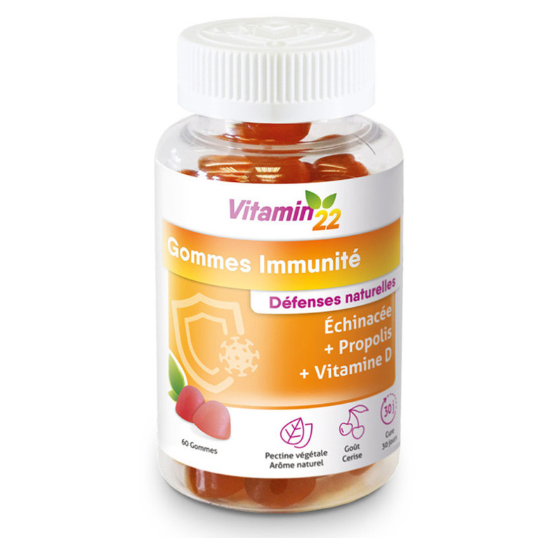 PEDIAKID Gommes Immunité - 60 oursons goût framboise