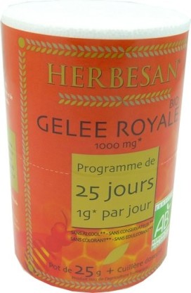 GELEE ROYALE FRAICHE BIO 1000MG CURE DE 25 JOURS HERBESAN