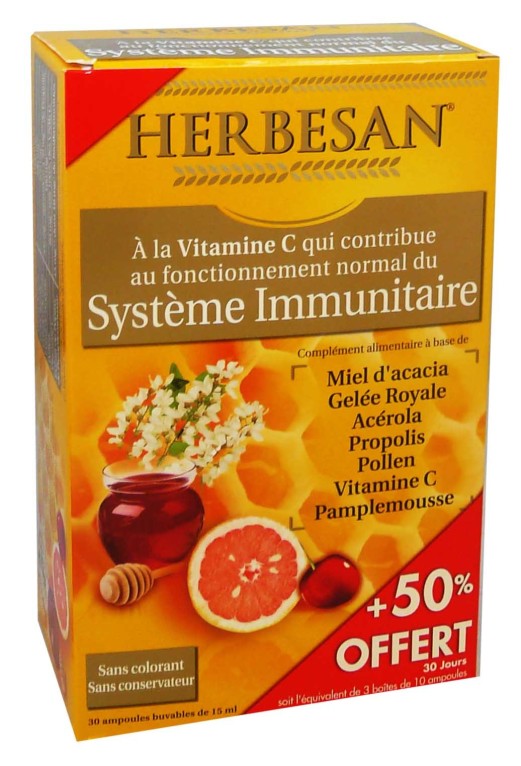 HERBESAN® - GÉLÉE ROYALE BIO - Défenses immunitaires -Pot 40g avec