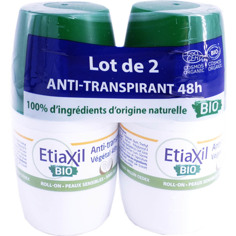 ETIAXIL BIO DEODORANT ANTI TRANSPIRANT 48H LOT DE 2X50ML