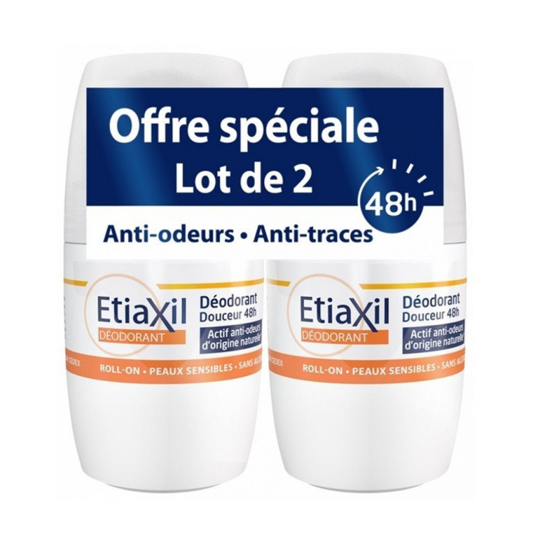 ETIAXIL DEODORANT DOUCEUR 48H LOT DE 2X50ML