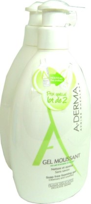 ADERMA GEL MOUSSANT APAISANT AVOINE 2X500ML VERT