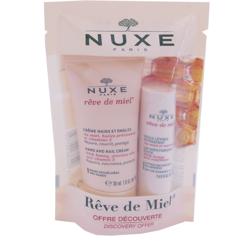 Nuxe Rêve de Miel Crème Mains et Ongles + Stick Lèvres Hydratant