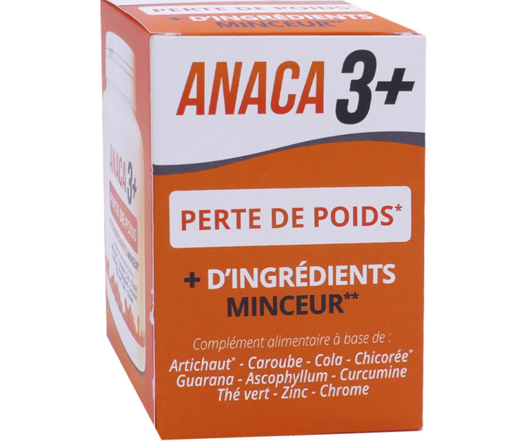 ANACA 3+ PERTE DE POIDS + INGREDIENTS MINCEUR 120 GELULES