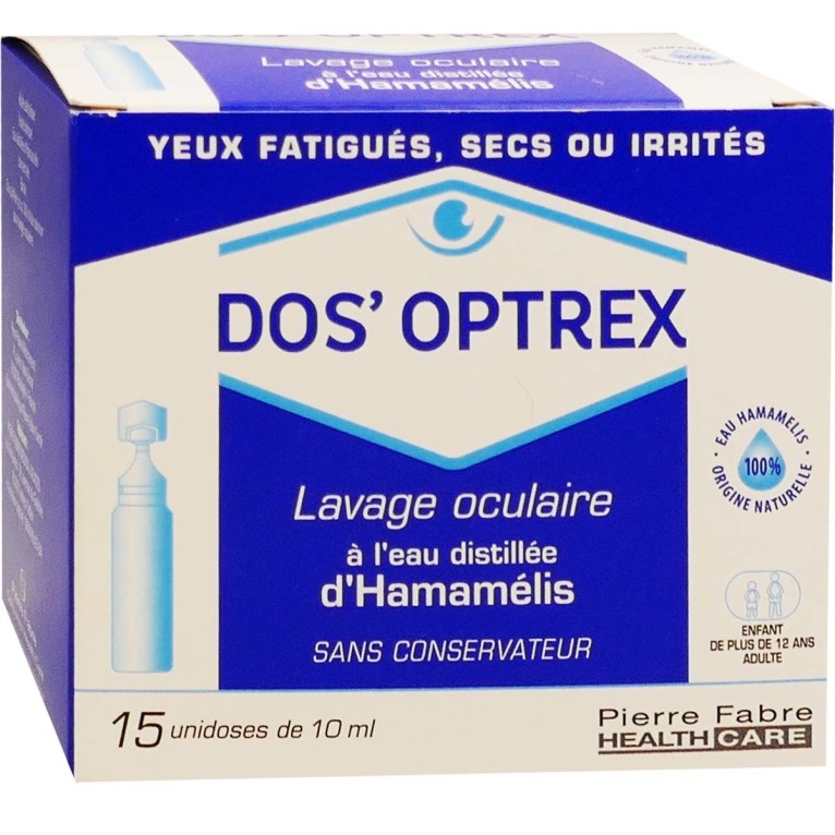 DOS'OPTREX LAVAGE OCULAIRE 15 UNIDOSES DE 10 ML