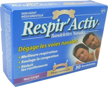 RESPIR'ACTIV BANDELETTES NASALES NEZ LARGE BOITES DE 30