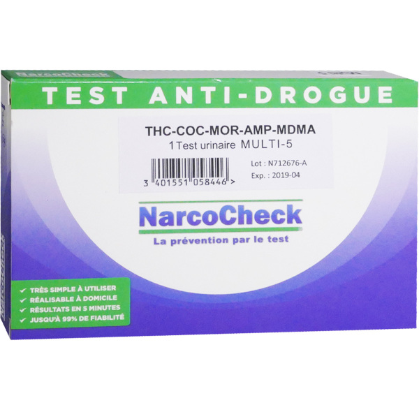 NARCOCHECK TEST ANTIDROGUE 1 TEST URINAIRE MULTI5 Parapharmacie