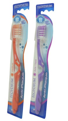 BROSSE A DENTS ANTI PLAQUE SOUPLE ORANGE OU VIOLETTE