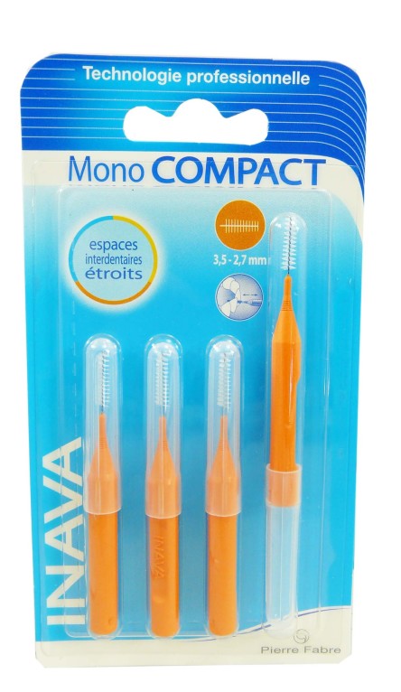 Brossettes Interdentaires Inava Mono Compact Pierre Fabre - Étroits 0,6 Mm - Pour Espaces Serrés - Neuf