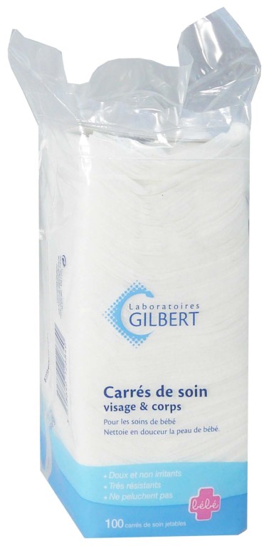 GILBERT - PADS BIO 180 RECTANGLES DE COTON BEBE - Bio Pour Bébés