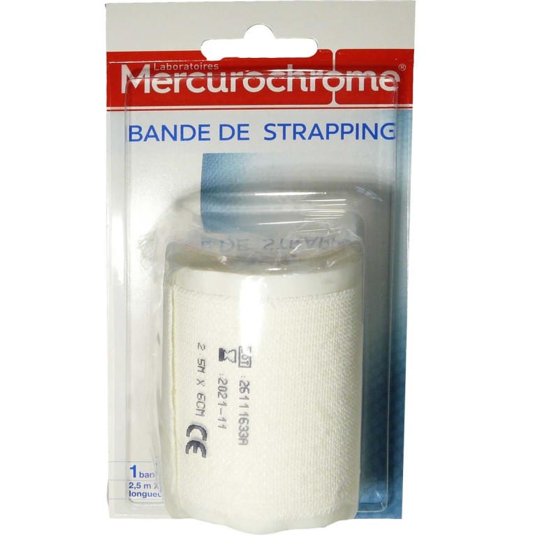 MERCUROCHROME BANDE DE STRAPPING 2.5M X 6 CM