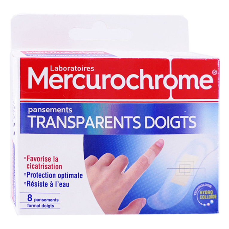 Mercurochrome, Pansements transparents doigts