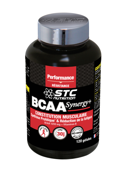 Lot De 2 Flacons BCAA Synergy+ STC Nutrition - 120 Gélules Chacun, Date 03/2027, Neuf