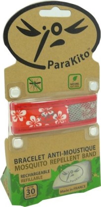 BRACELET ANTI-MOUSTIQUE RECHARGEABLE PARAKITO COULEUR AU CHOIX !!