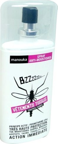 Spray anti-moustiques tissus Cinq sur Cinq - utilisation sur les vêtements