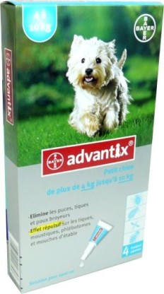 ADVANTIX CHIEN 4-10 KG 4 PIPETTES :12,87€ !