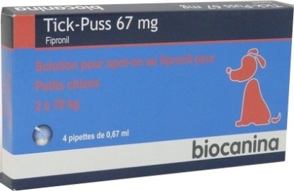BIOCANINA TICK-PUSS 67 MG CHIENS 4 PIPETTES