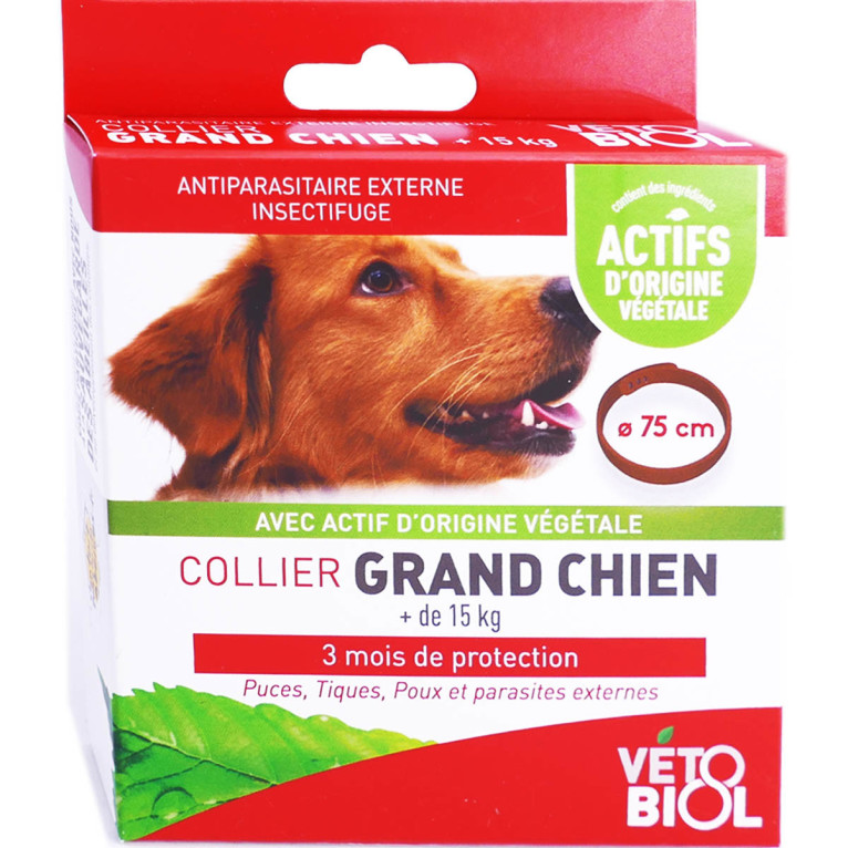 Collier anti puces et tiques pour chien Biovetol