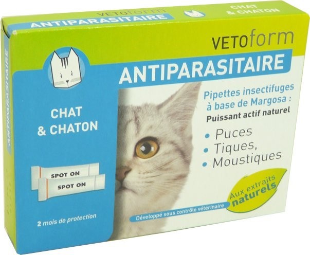 Vetoform Antiparasitaire Pipettes Chat Chaton 1 8 Ml Veterinaire Pharmashopdiscount Com