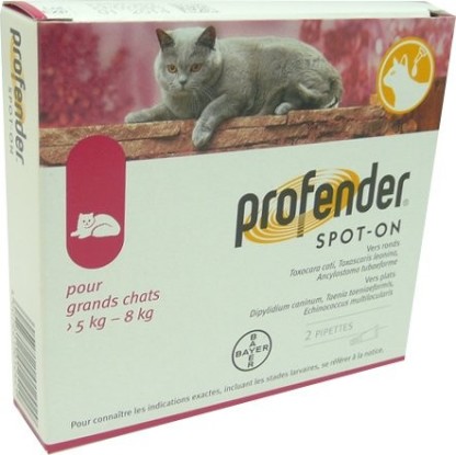PROFENDER SPOT-ON GRANDS CHAT DE 5KG - 8KG 2PIPETTES